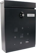 MELPHI Lockable Post Box for Outside, Hanging Secure Post Box, Metal Mailbox, Mail Manager for Mail/Newspaper/Post/Letter/Magazine, Used for Commercial, Home & Office (Color : Black)