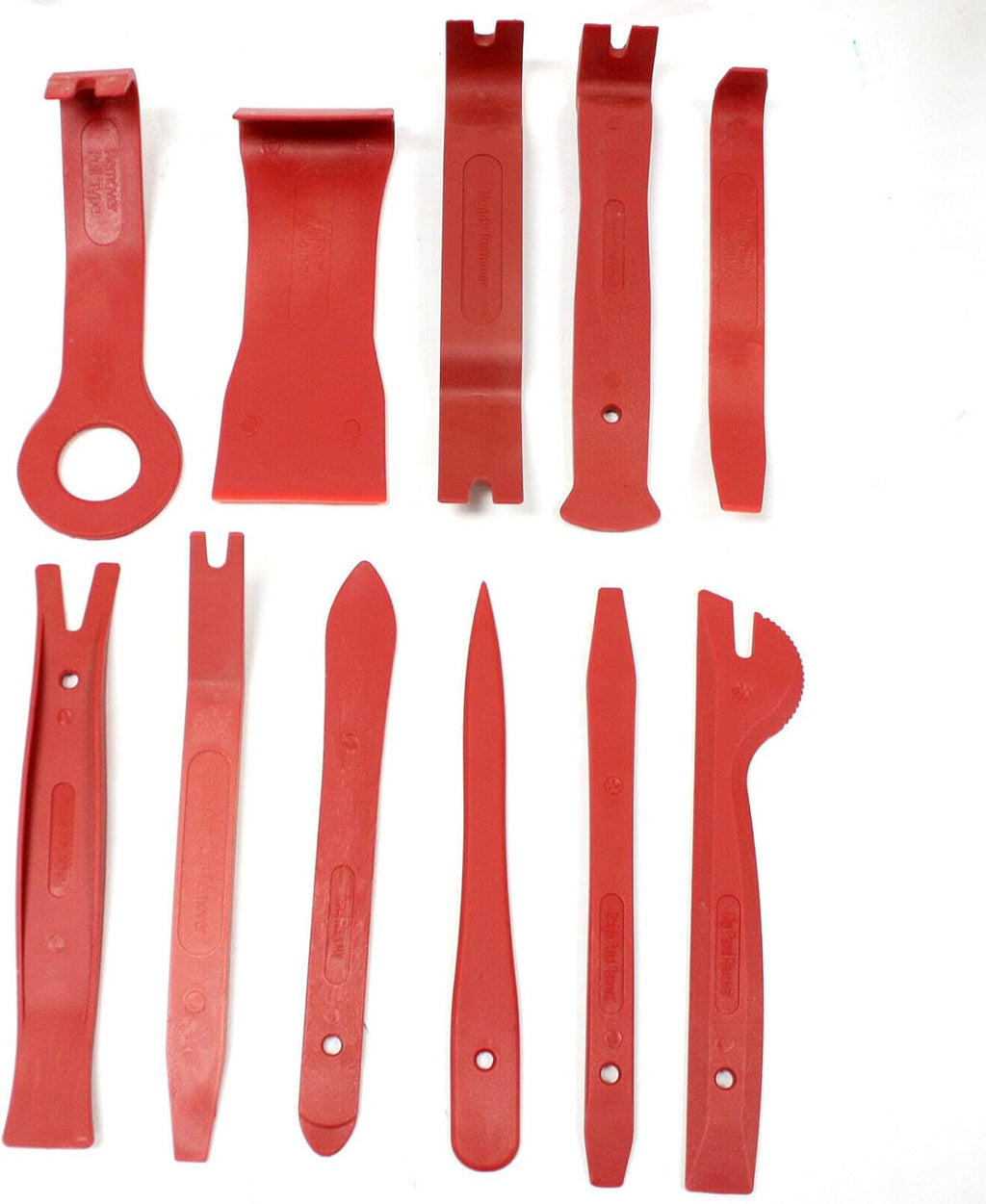 COMBO 11 pc Trim Pry Wedge Removal Kit & 41 pc Plastic Poly Rivet Gun Hand Tool