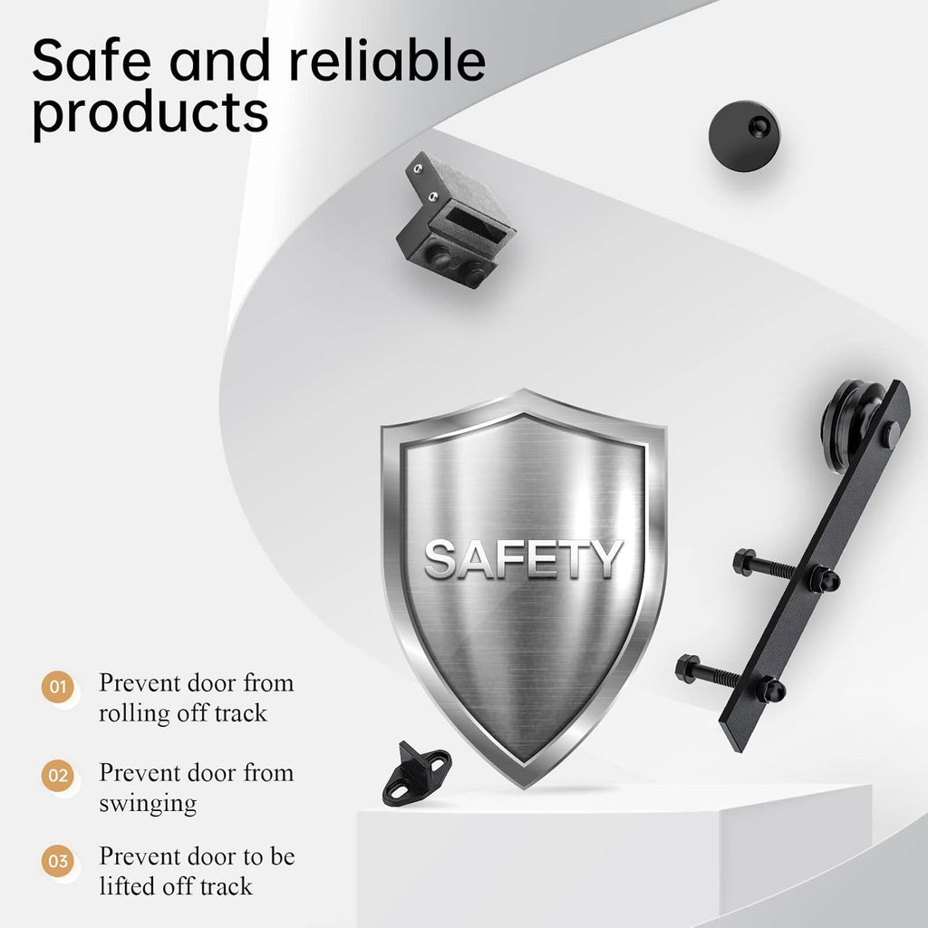 EaseLife 14 FT Sliding Barn Door Hardware Track Kit,Straight Pulley,Slide Smoothly Quietly,Easy Install (14FT Track Kit for 84' Wide Single Door)