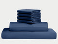 100% Egyptian Long Staple Cotton Bedsheet Set, 800 Thread Count, 6-PC Sheets Set, Mediterranean Blue Color, Queen Size, 15 Inch Deep Pocket of Fitted Sheet, Soft Sateen Weave Breathable