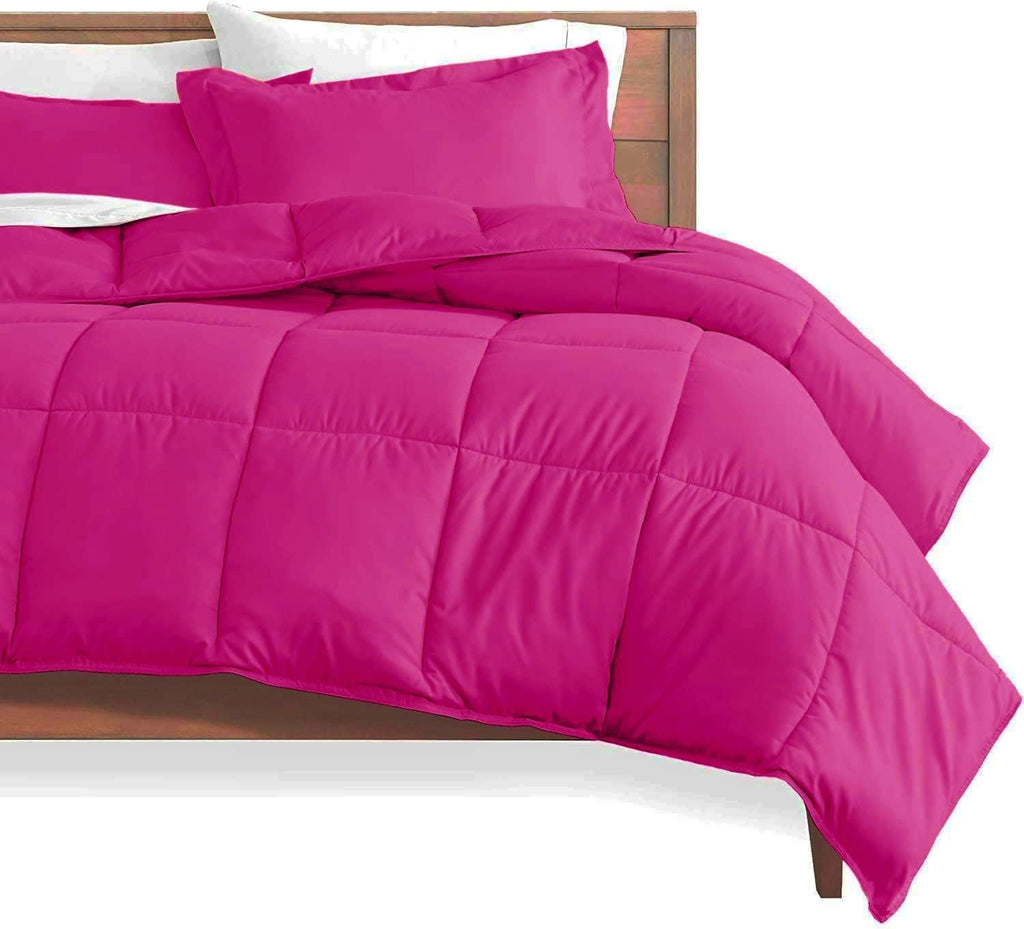 Queen Comforter Set Egyptian Cotton 1000 Series Hot Pink 400 GSM Queen Size Comforter Set (Comforter + 2 Pillowcases) Comforter for Queen Size Bed