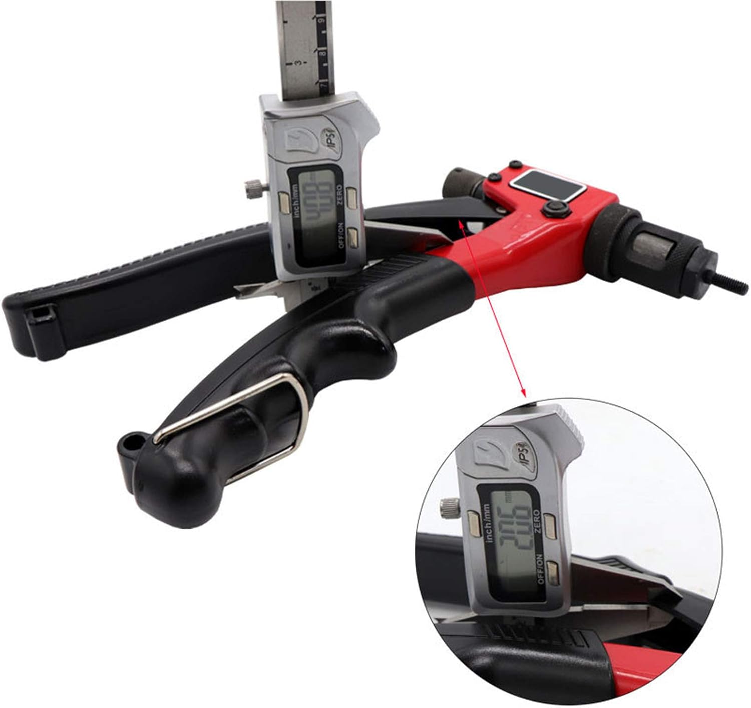 Manual Rivet Gun, Manual Hand Riveter, Rivet Nut Manual Pull Gun Rivet Tool Set with 100 PCS Rivet Nut 4 Mandrels M3/M4/M5/M6 for Metal, Wood And Plastic