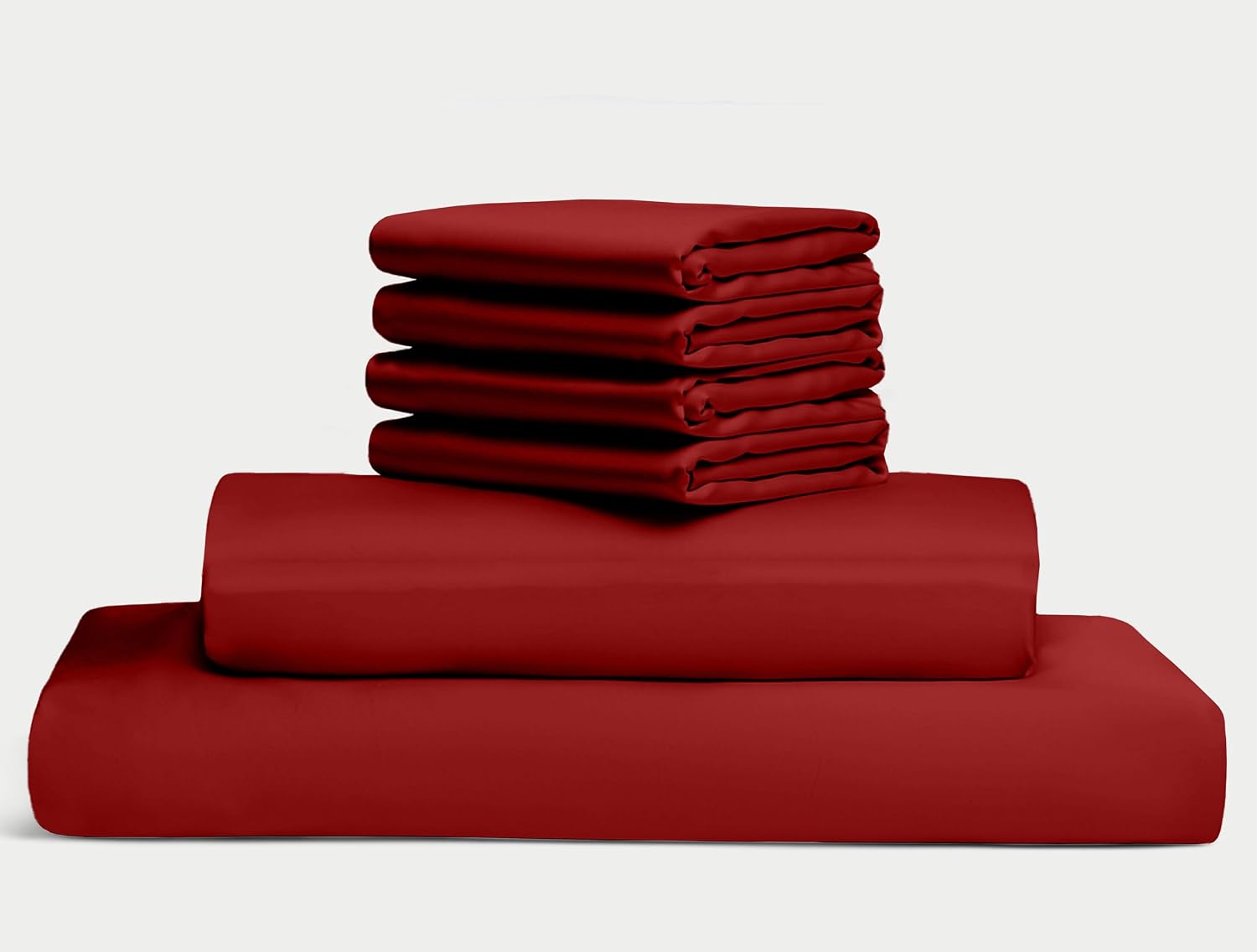 100% Egyptian Long Staple Cotton Bedsheet Set, 800 Thread Count, 6-PC Sheets Set, Burgundy Color, Queen Size, 15 Inch Deep Pocket of Fitted Sheet, Soft Sateen Weave Breathable