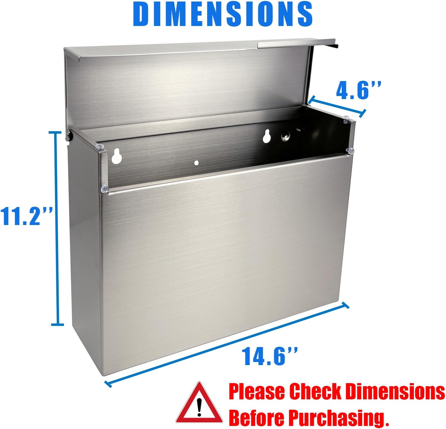 Modern Wall Mounted Mailbox for Outside – Rust-Resistant 304 Stainless Steel Mailbox with Rainproof Design, Large Capacity Outdoor Mailbox for Home, Apartment & Business, Silver