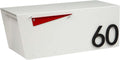 Rusty Design White Colour Post-Mounted Modern Mailbox with Personalized Address Numbers #HC101 (with Two Address Numbers)