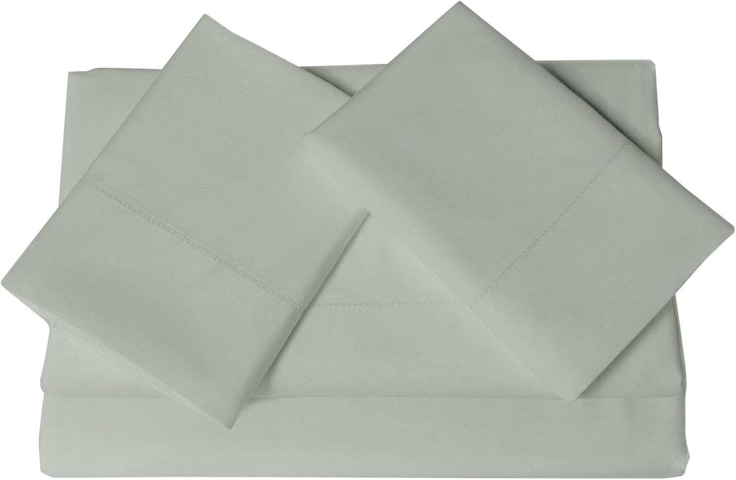 Tribeca Living Luxury 800 Thread Count King Sheet Set, 100% Egyptian Cotton Sateen, Deep Pocket Sheets, Soft & Breathable, Elegant Hemstitched Design - Silver Grey