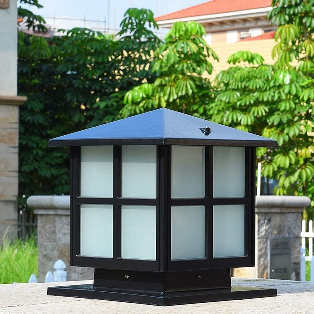 Garden Post Light Outdoor Floor Lamps Lantern Wood Mailbox Posts for Outside Porch Columns and Pillars Outdoor Post Lights Use for Villa Fence Floor Lamp Outdoor Garden Door Light