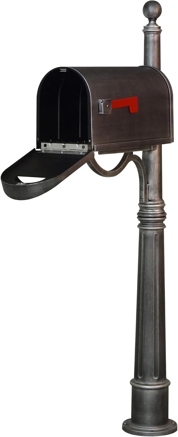 Special Lite Classic Curbside Mailbox with Aluminum Post - Swedish Silver Mailbox with Ashland Post - SCC-1008_SPK-600-SW