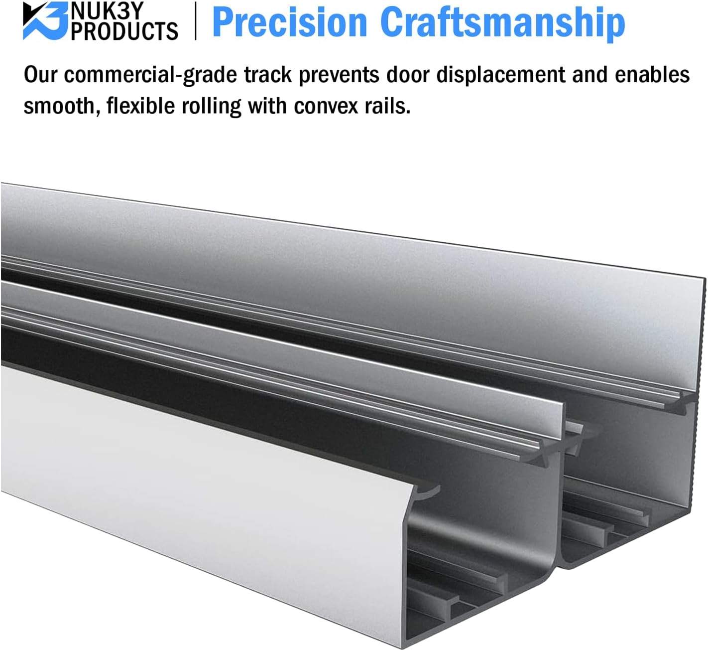 Nuk3y Bypass Sliding Door Hardware Soft Close with Finger Pulls (60'' Track, Aluminum)