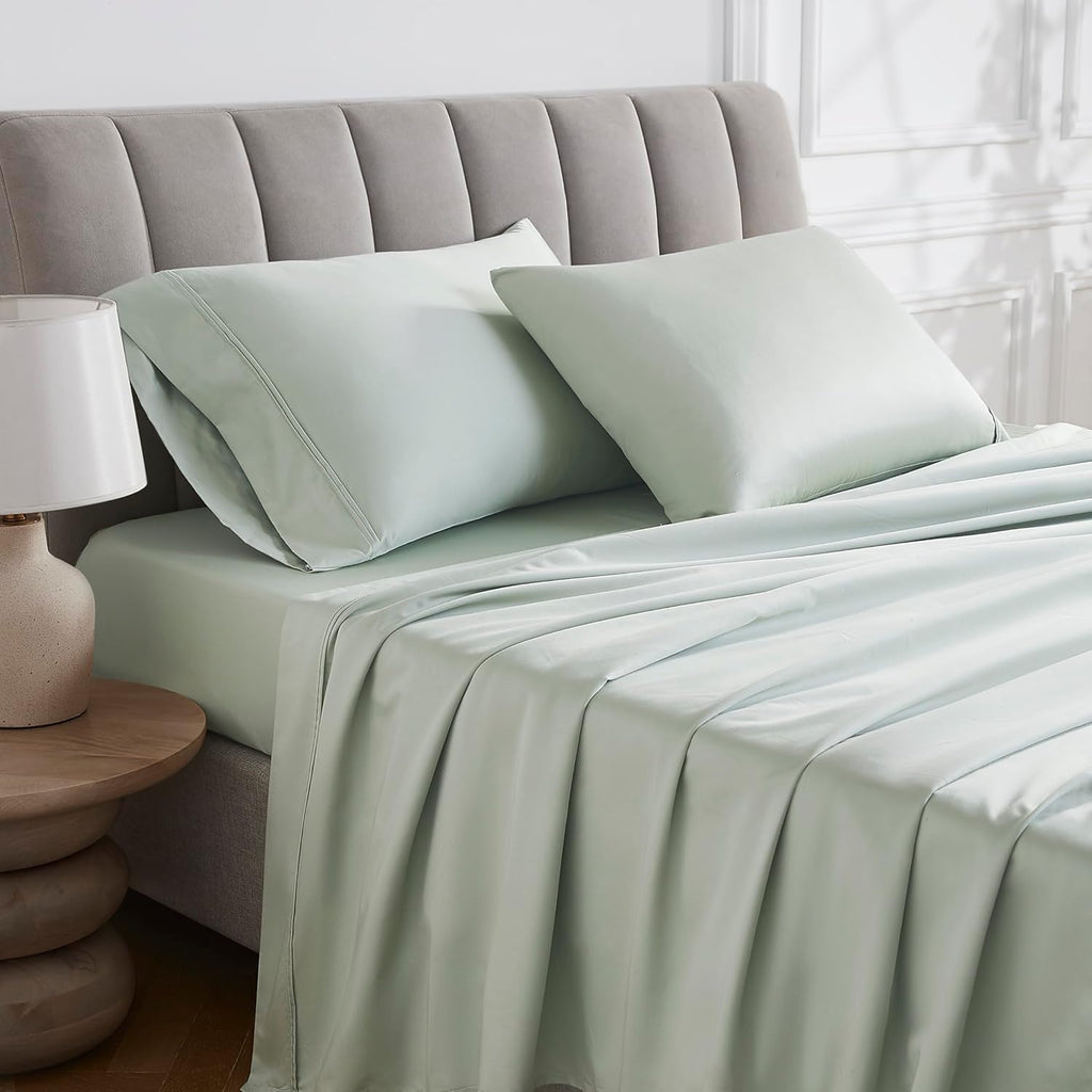 Linen Closet Luxury Cotton 1000 Thread Count Egyptian Cotton 4-Piece Sheet Set, King, Light Green