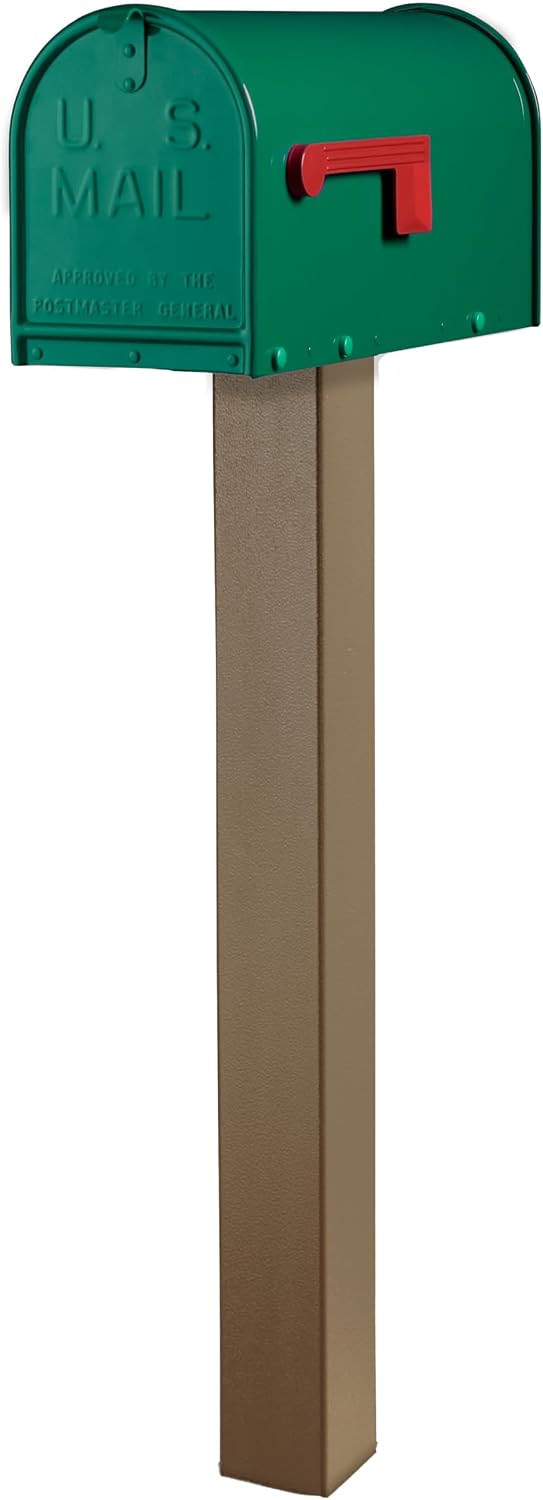 Janzer Post with Mailbox (Bronze Post with Green Mailbox)