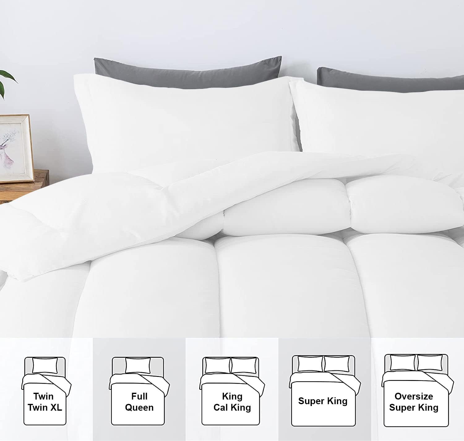1 PC Straight Line Pattern Comforter Premium Super Soft 600 GSM All Season | 1000 Thread Count | 100% Egyptian Cotton ( Oversized Super King Size, White Color)