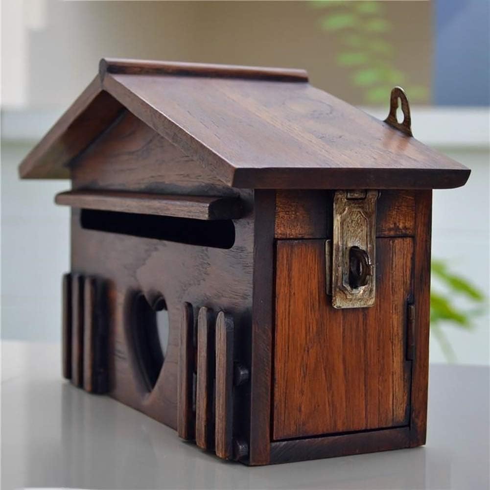 Letterboxes Mailbox Post Box Solid Wood Creative Outdoor Rainproof Mailbox Home Wall Mounted Outdoor Letter Box