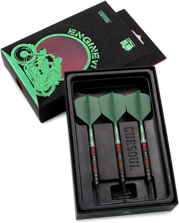 CUESOUL Engine 18/19/20/21g Soft Tip 90% Tungsten Dart Set with Oil Paint Finished and Unifying ROST T19 Carbon Flight