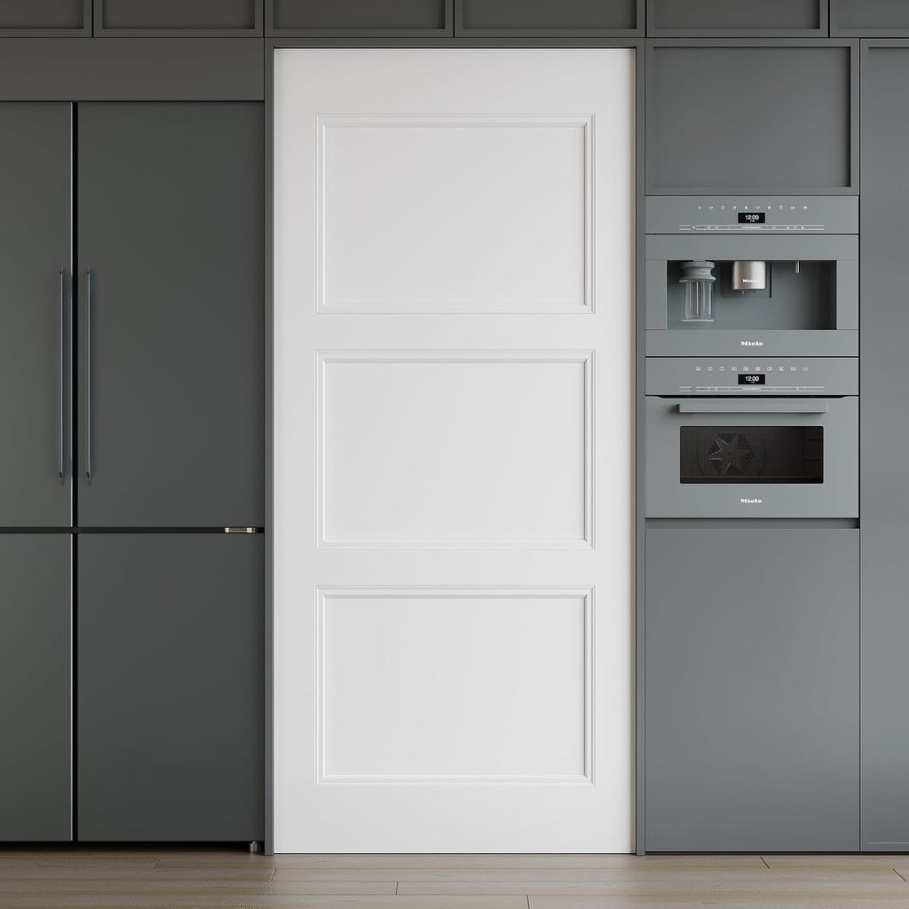 WINSTELLAR 32 x 80 3-Panel Molded Slab Doors Interior, Solid Core Bedroom Doors for Home, Closet, Bathroom, Pantry as Prehung, Pocket, French, Barn Door Slab, Paintable White Door Panel Swing Shaker