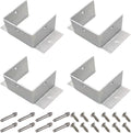 Stainless Steel Post Base, Large Railing Post Brackets/Heavy Duty Fence Post Anchor Fence Post Mounting Bracket for Wooden Posts Mailboxes Deck Post Fence Post, 4 Pcs (Size : 30x30x60mm/1.2x1.2x2.4i