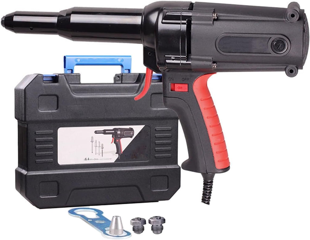 COMAAM 4.0-6.4MM Portable Handheld Electrical Blind Riveter,Electric Rivet Gun Professional Heavy Duty Enhanced Power Riveting Tool Suitable for Metal, Plastic and Leather