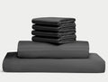 100% Egyptian Long Staple Cotton Bedsheet Set, 800 Thread Count, 6-PC Sheets Set, Charcole Grey Color, Queen Size, 15 Inch Deep Pocket of Fitted Sheet, Soft Sateen Weave Breathable