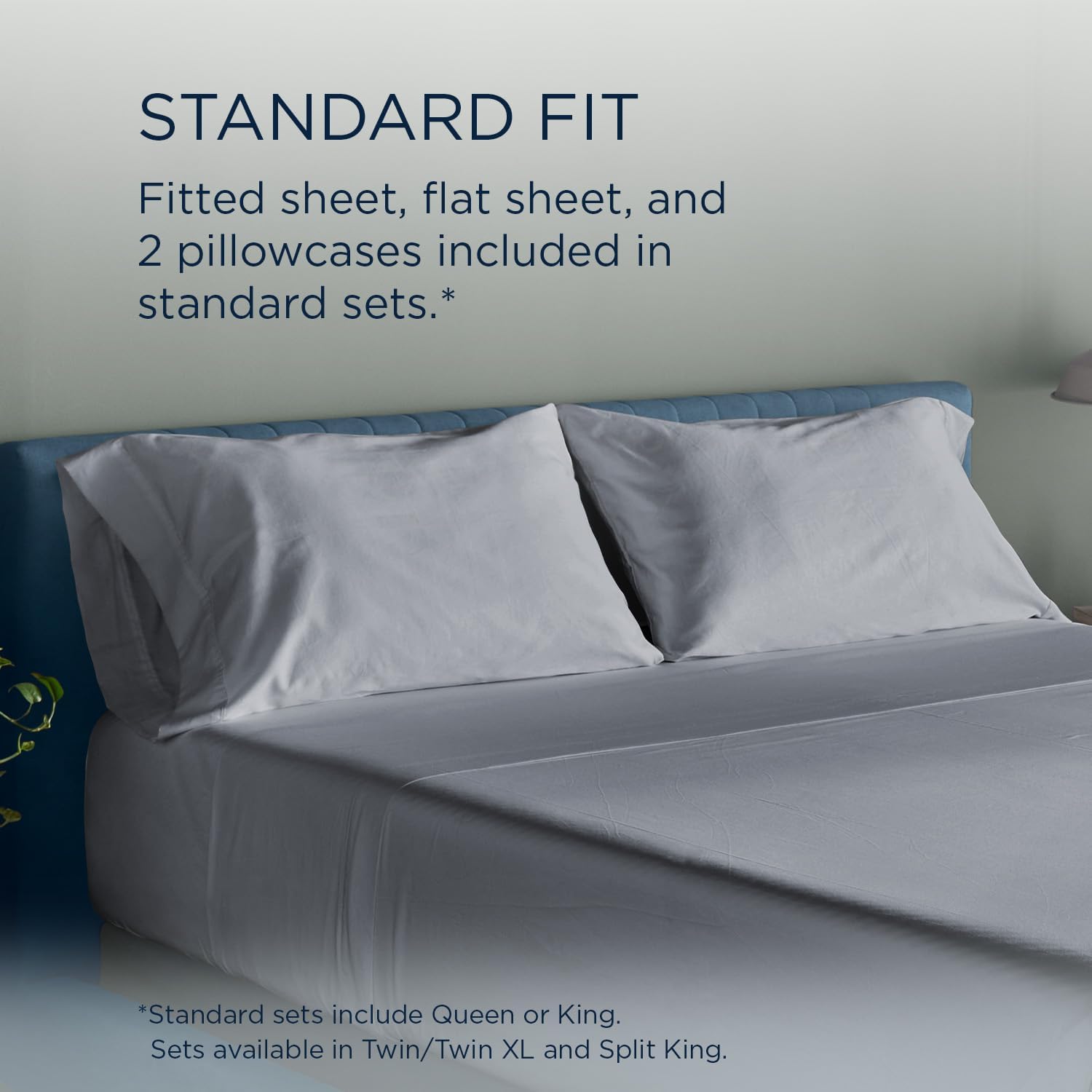 TEMPUR Luxe Egyptian Cotton Sheet Set Silver Mist - Twin