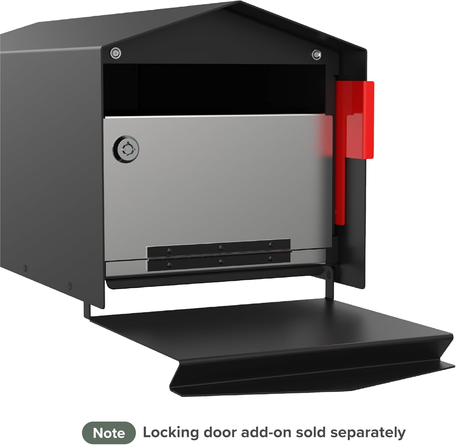 Olio Home Mailbox | Modern Design Personalized Thompson Roof Top Post Mount Mail Box | 20.5' x 9.2' x 8.5' | Galvanized Steel Mailboxes for Outside | Black