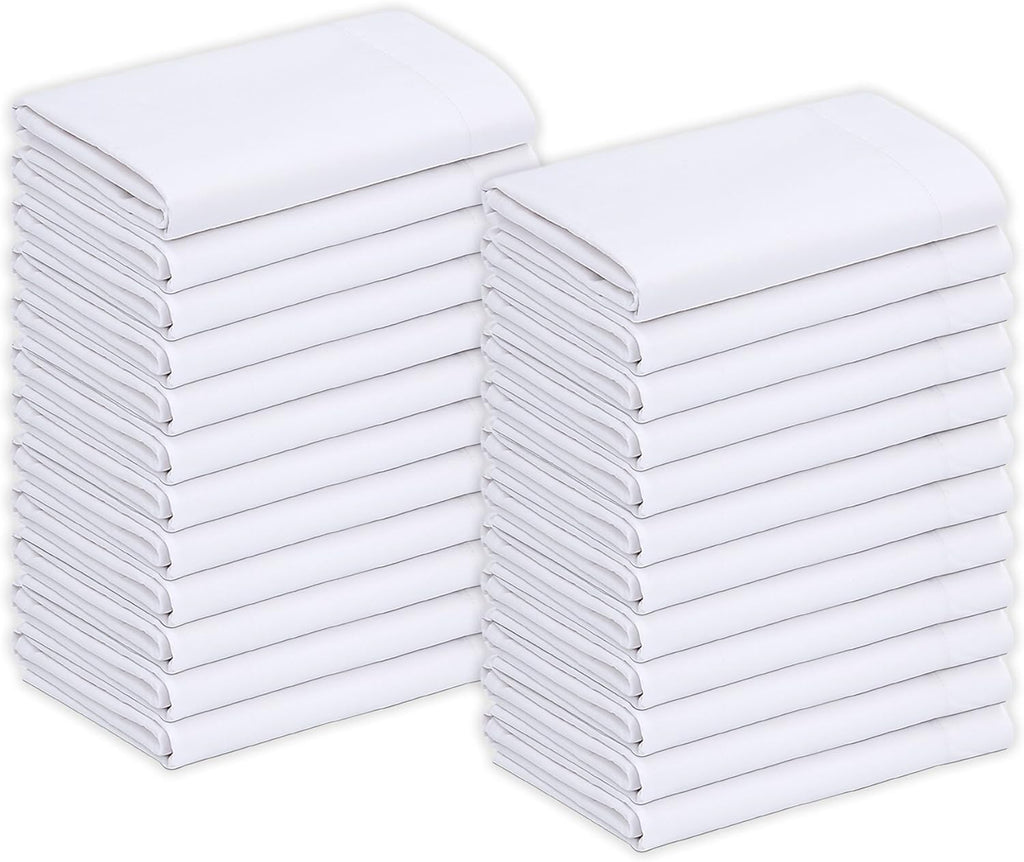 Luxurious Pack of 10 Flat Sheet 1000 Thread Count 100% Egyptian Cotton Twin Size (66' x 96') Inch Luxury Soft Fabric Flat Sheet - White Solid