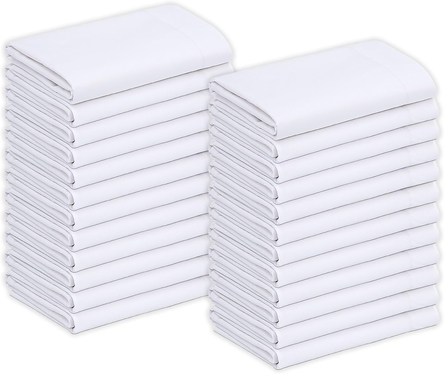 Luxurious Pack of 10 Flat Sheet 1000 Thread Count 100% Egyptian Cotton Twin Size (66' x 96') Inch Luxury Soft Fabric Flat Sheet - White Solid
