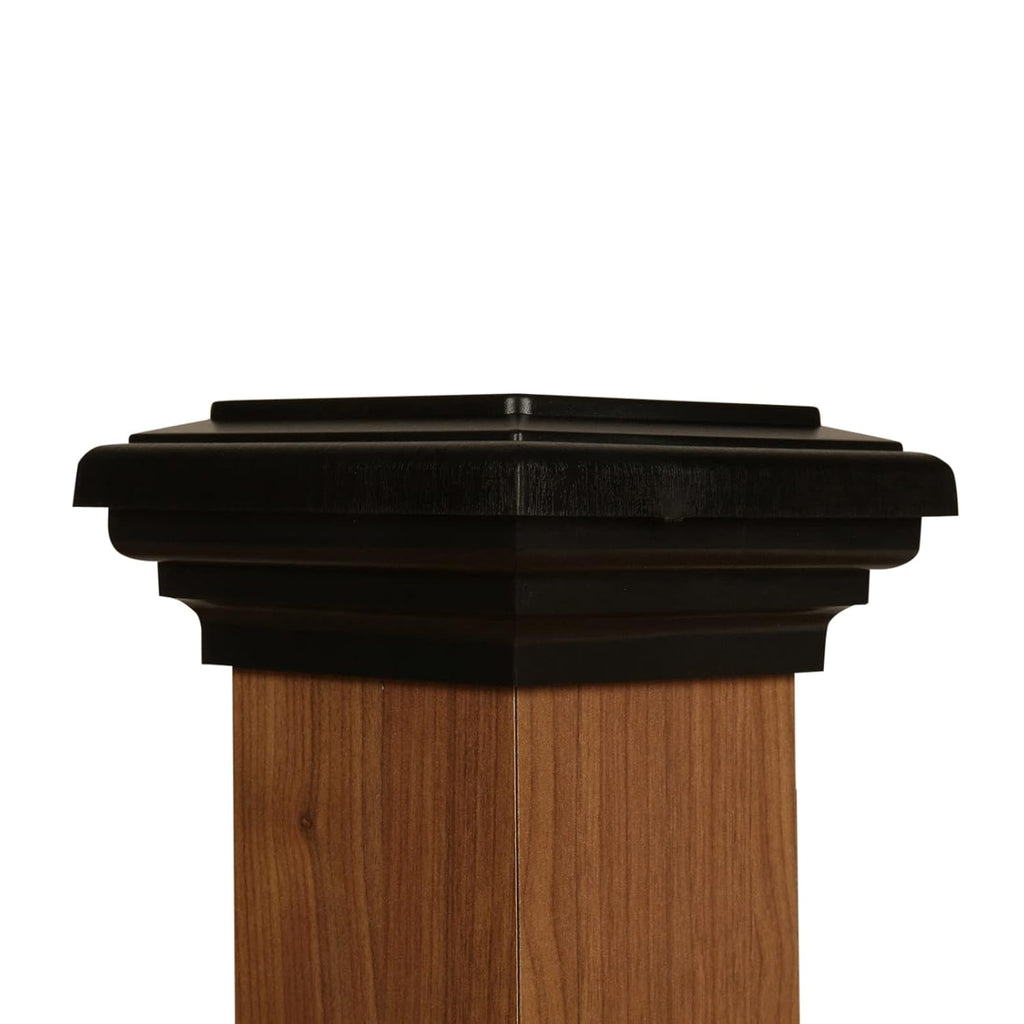 4x4 Post Cap Black (12pack) (fits 3.5'x3.5' up to 3.75'x3.75') Wood Island Newel 4x4 Flat Top Post Cap for Fences, Decks, Mailboxes & Pool Railings by Atlanta Post Caps