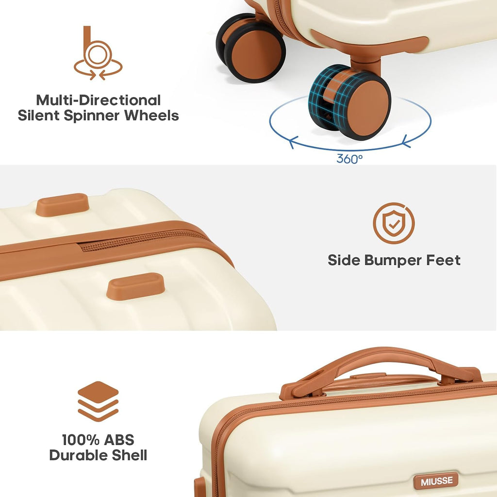 Hardshell Luggage Sets 3 Piece, 20 Inch Carry On Luggage 22x14x9 Airline Approved 24 & 28 Inch Suitcase Set with TSA Lock, Durable Suitcases with Wheels for men & women, Travel and Business