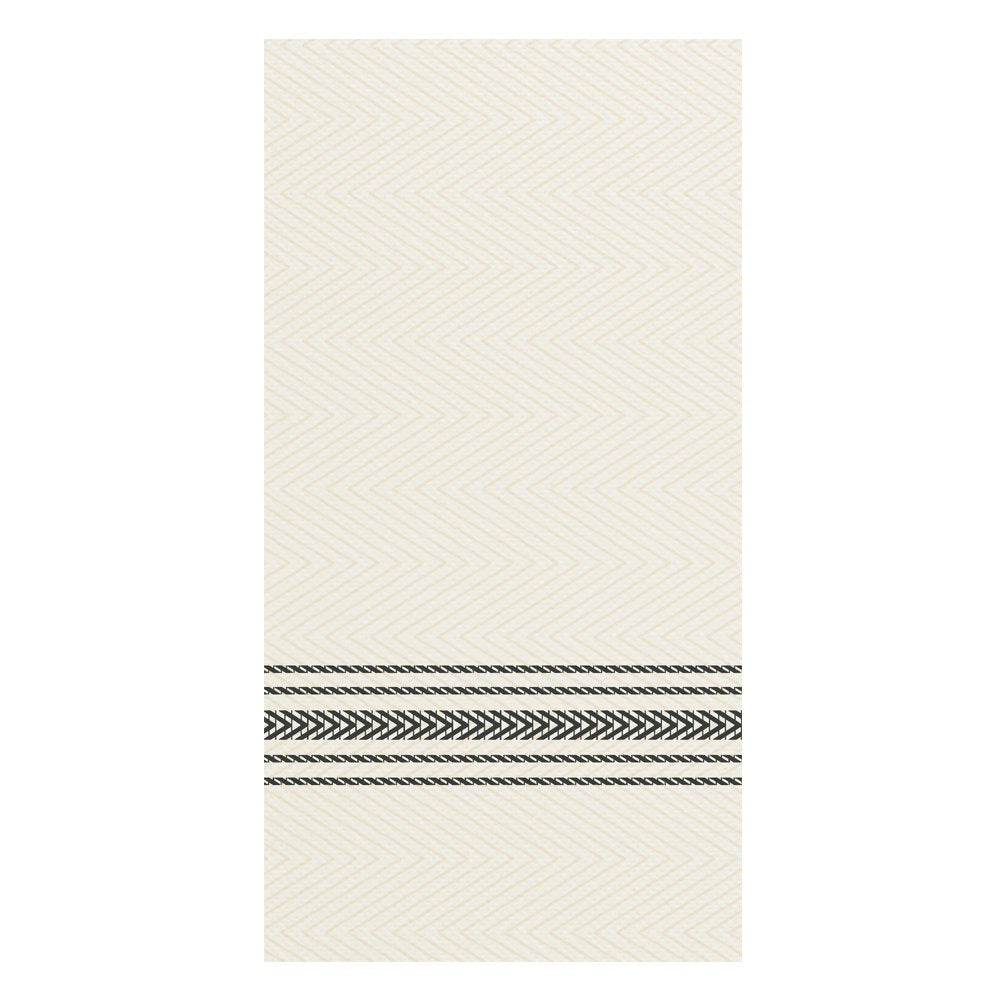 Hoffmaster FP1112 FashnPoint Black and White Dishtowel Printed Dinner Napkin, Ultra Ply, 15 1/2' x 15 1/2', 1/8 Fold (8 Packs of 100)