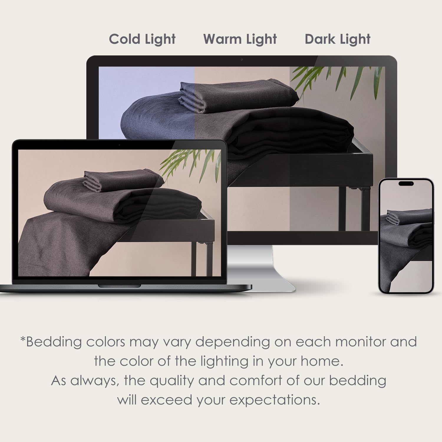 DAPU 100% Linen Duvet Cover Set - Pure Natural French Flax Linen with Corner Ties and Zipper Closure Soft Breathable Durable for Hot Sleepers 1 Duvet Cover 2 Pillowcases (Dark Gray, Full/Queen)