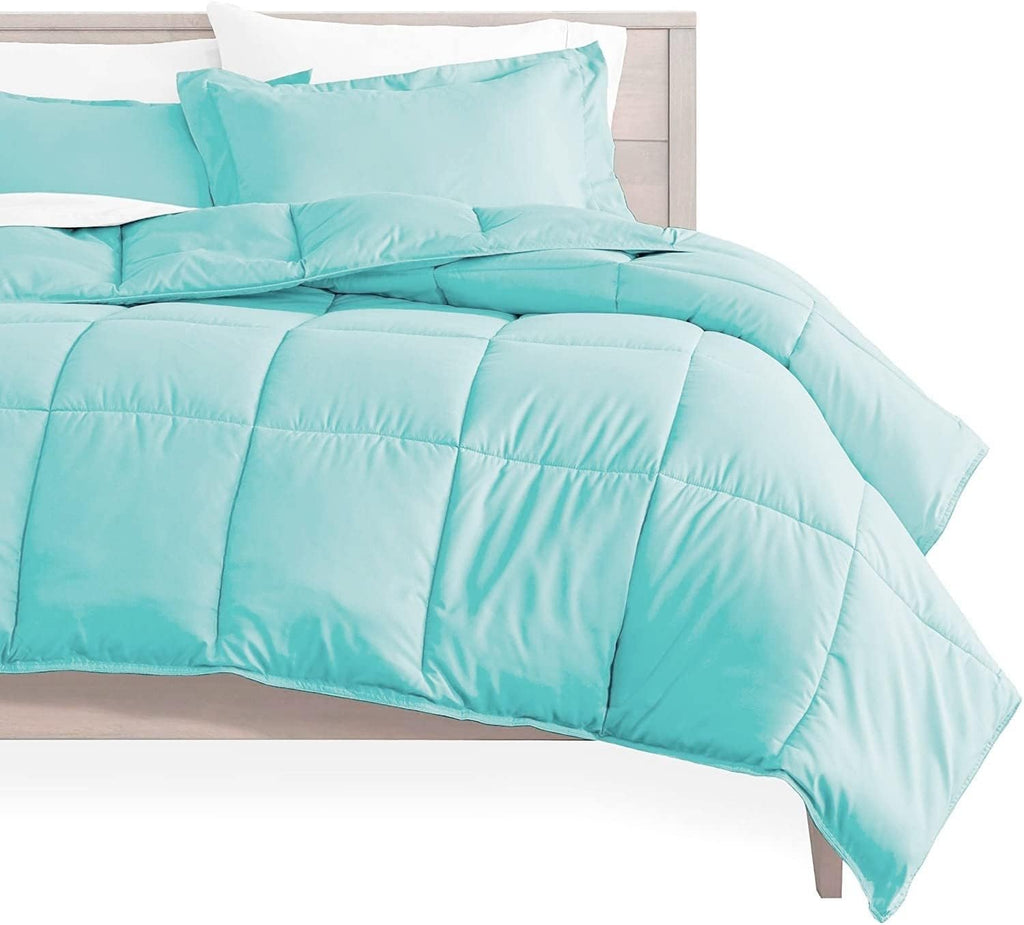 Queen Comforter Set Egyptian Cotton 1000 Series Aqua Blue 400 GSM Queen Size Comforter Set (Comforter + 2 Pillowcases) Comforter for Queen Size Bed