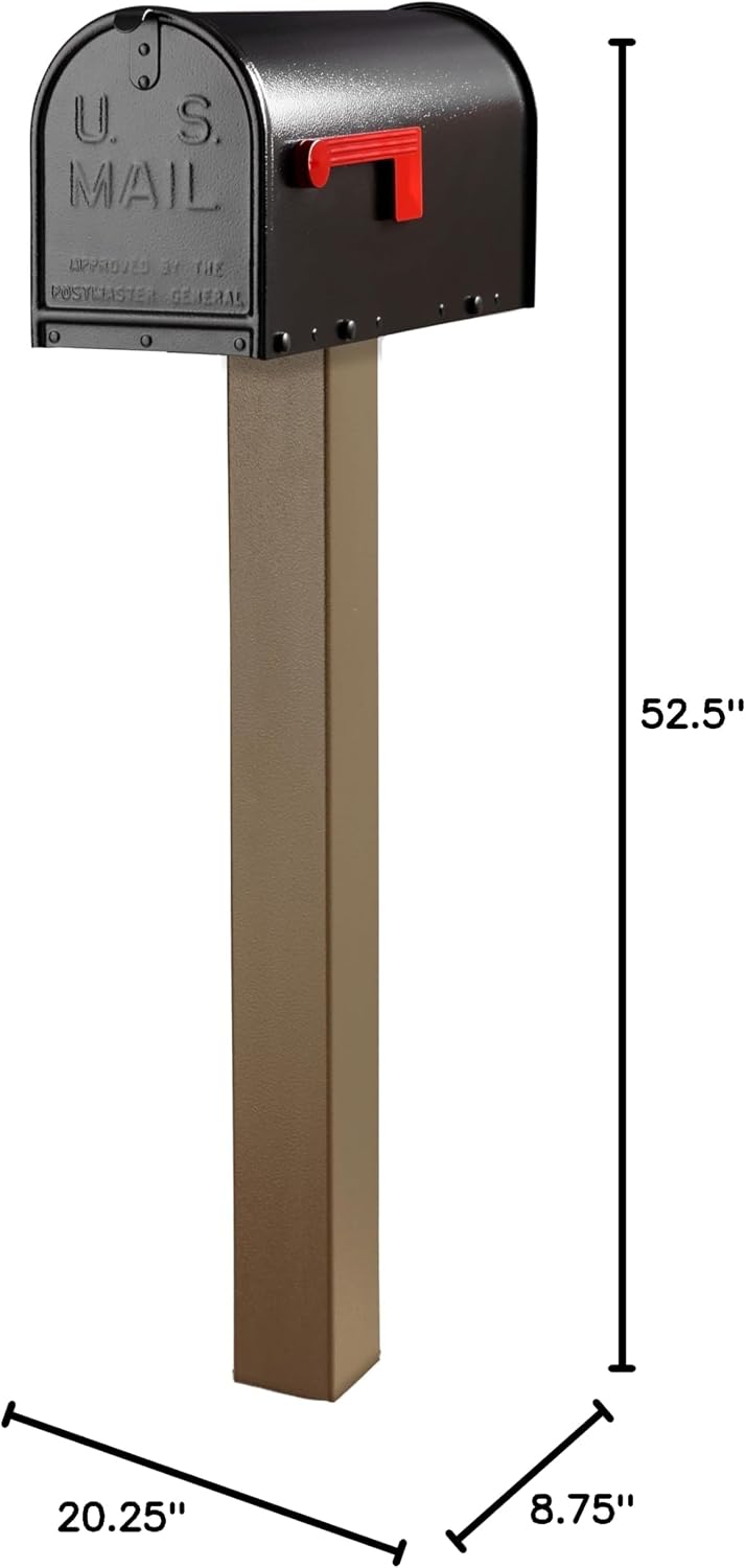 Janzer Post with Mailbox (Bronze Post with Black Mailbox)