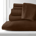 100% Giza Cotton, 1000 Thread Count, 6-PC Bed Sheet Set [Queen Size, Chocolate Color] 18 inches Deep Pockets, Long Staple Cotton Breathable Soft Silky Sateen Weave