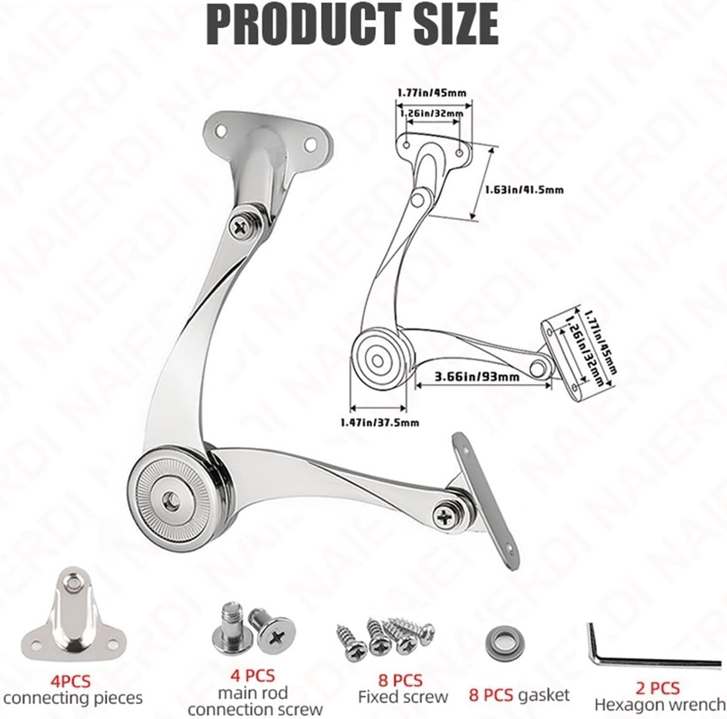 Lid Support Hinges Randomly Stop Door Hinges Adjustable Metal Lift and Up Hinges Cabinet Door Support Hinge 2Pcs