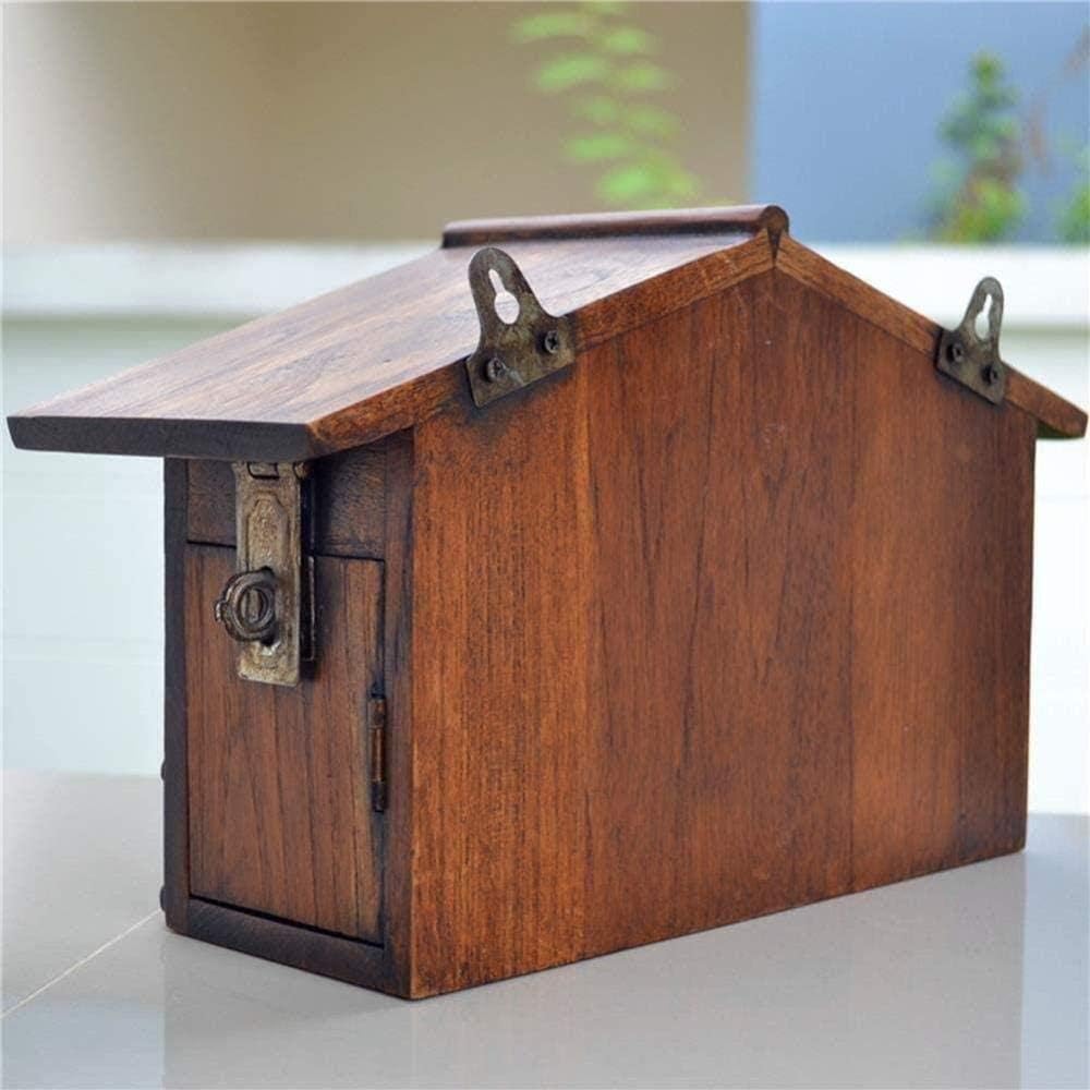 Mailbox Post Box Solid Wood Creative Outdoor Rainproof Home Wall Mounted Letter Box Lockable