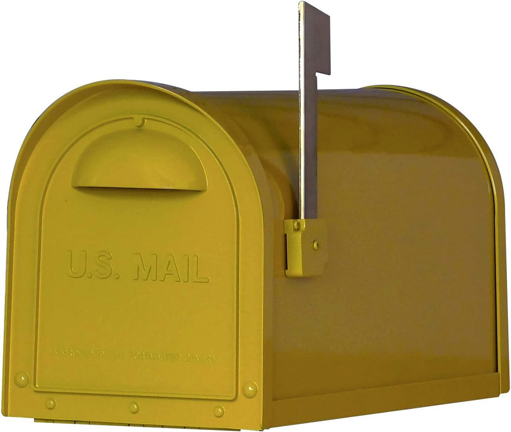 Special Lite Modern Dylan Curbside Mailbox - Yellow Aluminum Mailbox for Post Mount - SCD-1008-YEL