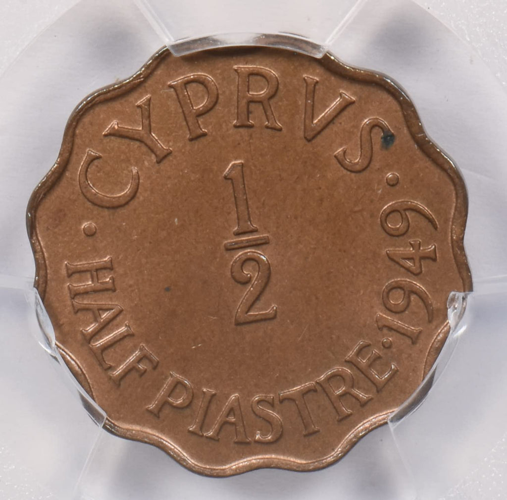 Collectible Coin Cyprus 1949 1/2 Piastre PCGS MS 65BN rare condition PC1218