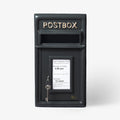 Post Box Classic Black Large Letter Box Lockable with 2 Keys, Pole Mounted Heavy Duty Cast Iron Mail Box for Home Weatherproof Mailbox Easy to Install, 44 x 24 x 25 cms, 12.8 kg