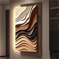 Wall Decoration with Lights, 3D Wall Art Decor, Relief LED Decorative Painting, Modern Wall Sculptures, Plug-in Power Supply Wall Hanging Painting for Living Room, Bedroom(F,47.2x23.6in)