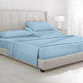 SlumberWell Top Split King Sheets Sets for Adjustable Beds, Half Split King Sheet Sets for Adjustable Beds 18' Deep Pocket, 34' Split Top Sheets Giza Cotton Sheets, Light Blue Solid