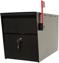 LSLM-2000 LetterSentry Galvanized Steel Locking Post Mount Rust Proof Mailbox, Black,19.5'D x 10'W x 15'H