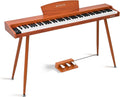 SP88G Digital Piano Keyboard with Stand & Triple Pedal, 88 key Semi Weighted Electric Piano for Beginners and Adults, 800 Tones, 600 Rhythms, 80 Demo Songs with Headphones, USB-MIDI