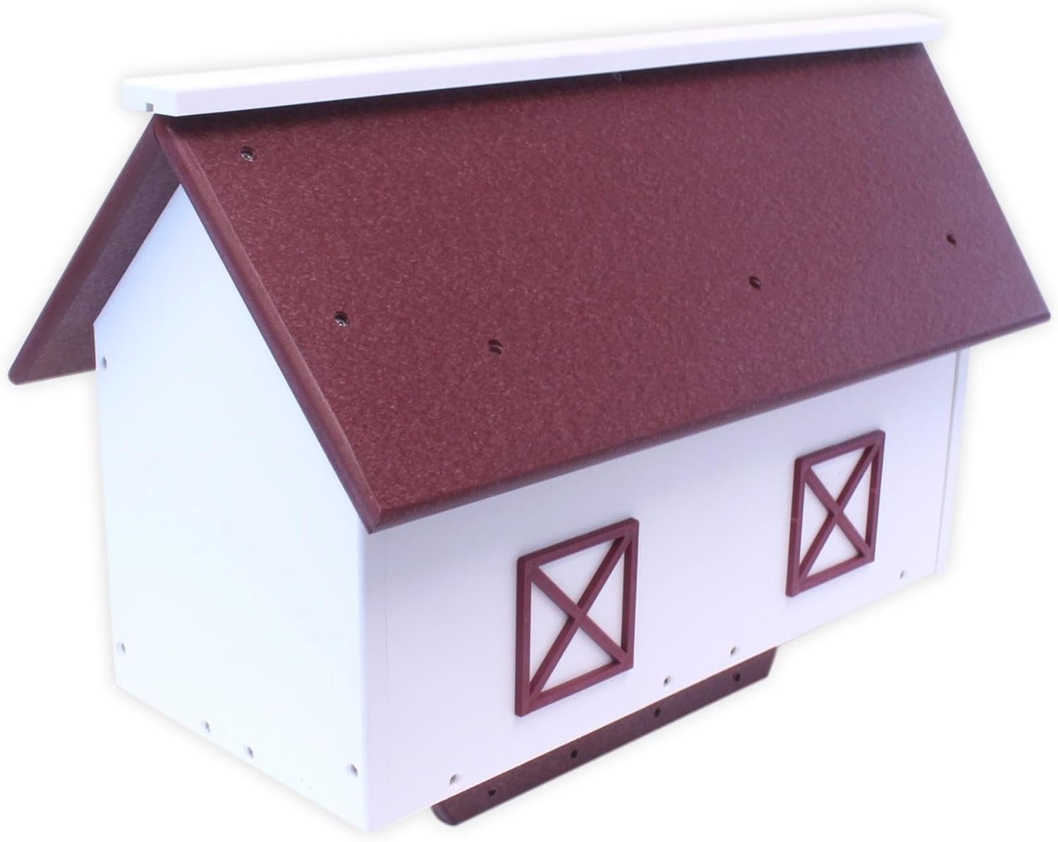 Mailbox, Post Mount, Made with Weather-Proof Poly Lumber, UV-Resistant, (Cherry Wood & White)