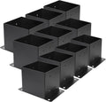 6X 6 Post Base 10 PCS,Inner Size 5.6'x5.6'Deck Post Base,Heavy Duty Metal Black Powder Coated Post Brackets,for Pavilion Deck Railing Support Deck Base Plate, Support Bolt Down (10PCS)