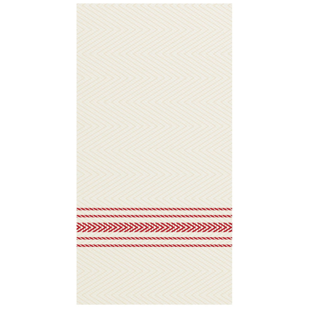 Hoffmaster FP1110 FashnPoint Red and White Dishtowel Printed Dinner Napkin, Ultra Ply, 15 1/2' x 15 1/2', 1/8 Fold (8 Packs of 100)