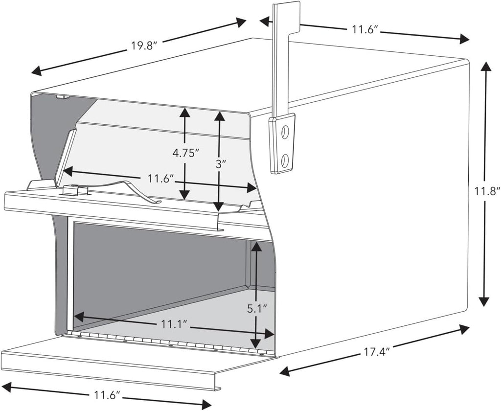 Whitehall MailVault Modern Square Locking Mailbox with Post – Secure Steel Mailbox with Aluminum Post, Weather-Resistant, Includes Assembly Hardware and Instructions