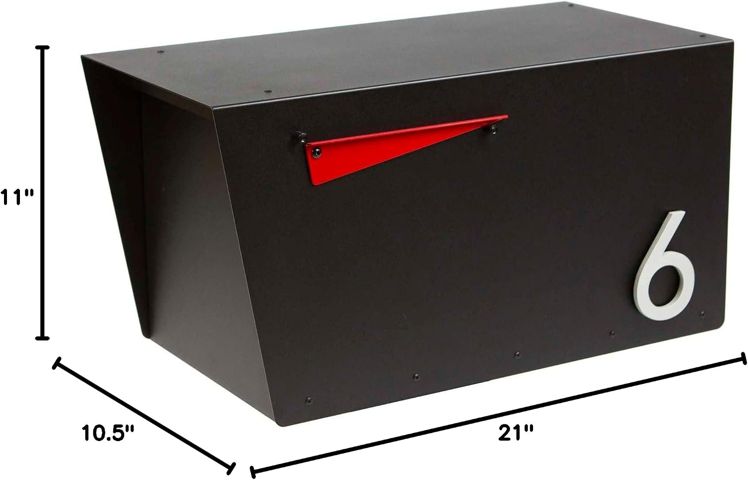 Rusty Design Contemporary Post-Mounted Mailbox with Personalized Address Numbers, Large Size #HC110 (with One Address Numbers)