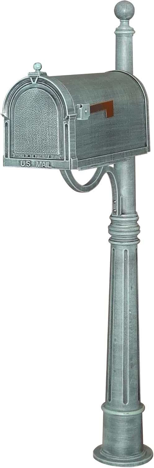 Special Lite Berkshire Curbside Mailbox with Aluminum Post - Verde Green Mailbox with Ashland Post - SCB-1015_SPK-600-VG