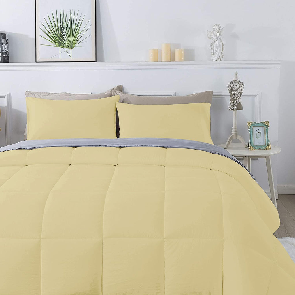 3 Piece 100% Egyptian Cotton 800 Thread Count Comforter Set Full/Queen Size (90' x 90') Inch 400 GSM Luxurious Hotel Collection Ultra-Soft Comforter Set- Ivory Solid