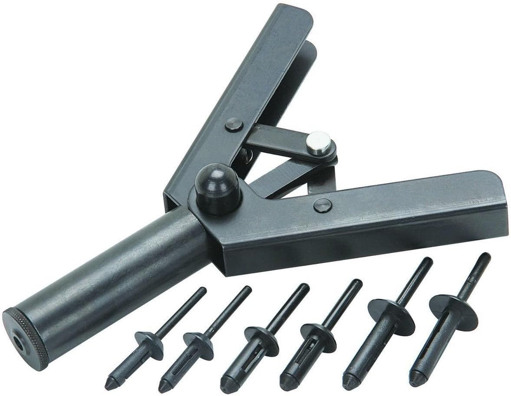 2 SET 41 PC ASSORTED PLASTIC RIVETER RIVET GUN QUICK SET HAND TOOL W/ 40 POLY RIVETS, Jikkolumlukka